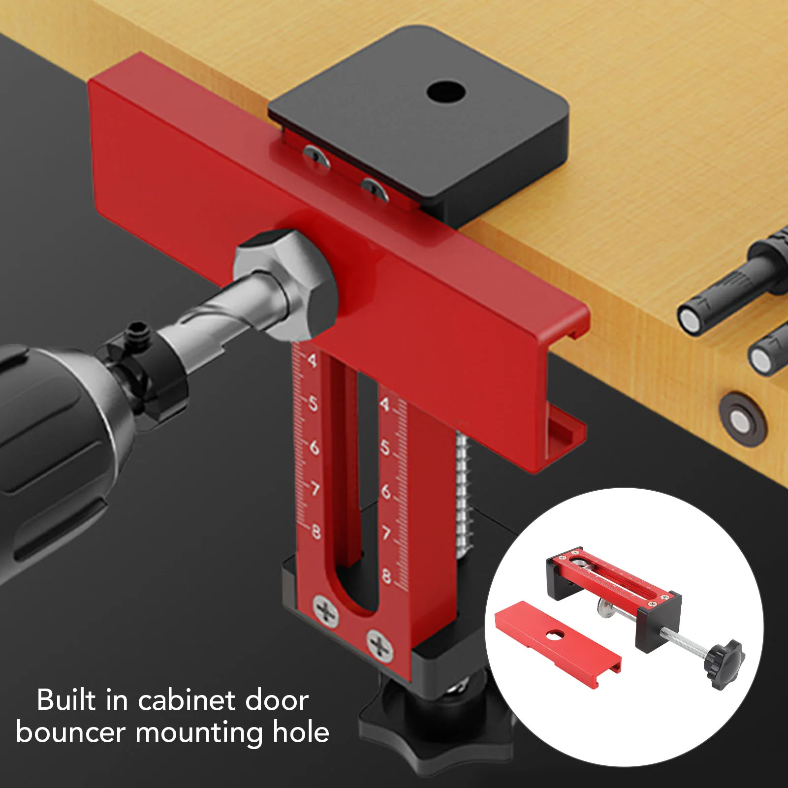 Cabinet Door Mounting Jig Safe Sponge Cabinet Door Installation Positioner Accurate Double Protecting 2 in 1 for Hole Opening
