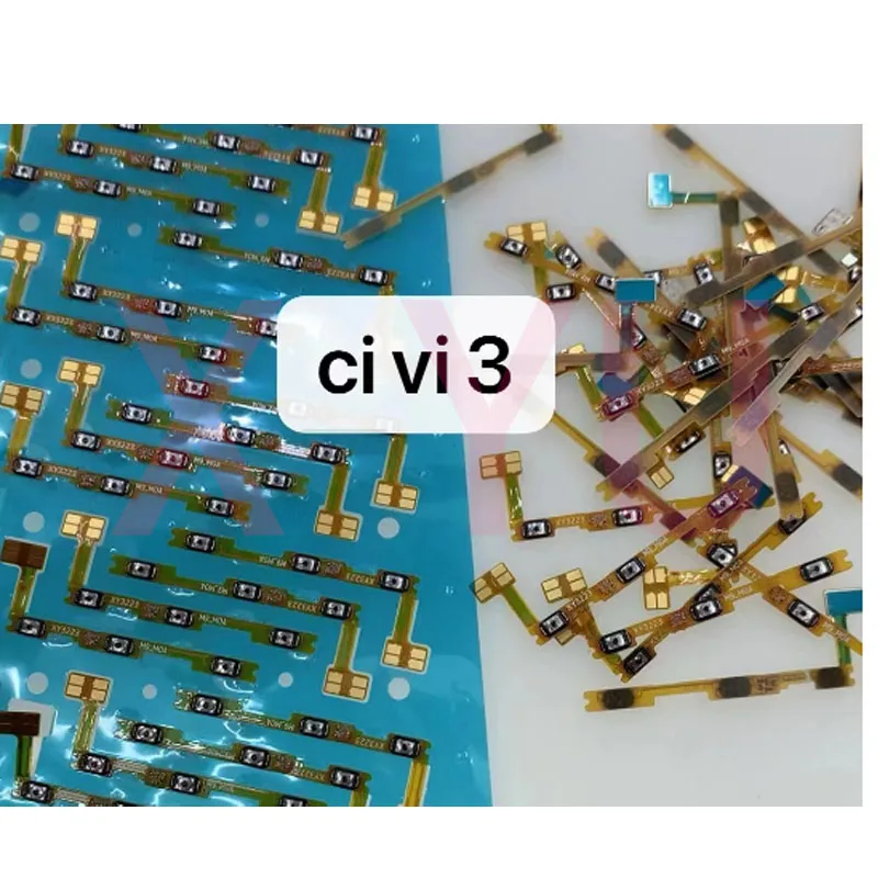 

10PCS For Xiaomi Civi 1S 2 3 Power Volume Button Flex Cable Side Key Switch ON OFF Control Button Repair Parts