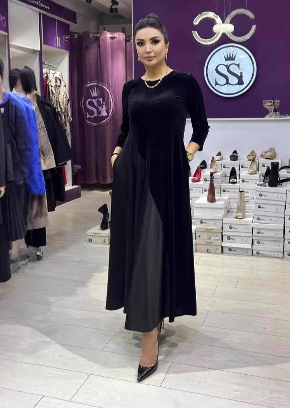 Maxi Vestito Abaya Donne Abiti Modesti Ramadan Eid Abaya Musulmano Marocco Caftano Dubai Islam Arabo Abito Lungo Jalabiya Abiti
