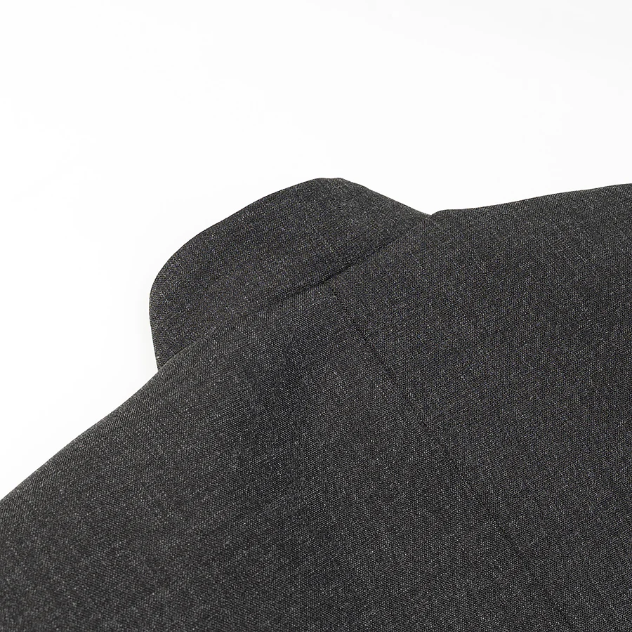 HH Damen Casual Asymmetrischer Dunkelgrauer Blazer Einknopf Langarm-Jacke Mäntel 2026 Trend Vintage Einfarbige Büro-Blazer – Detail 10