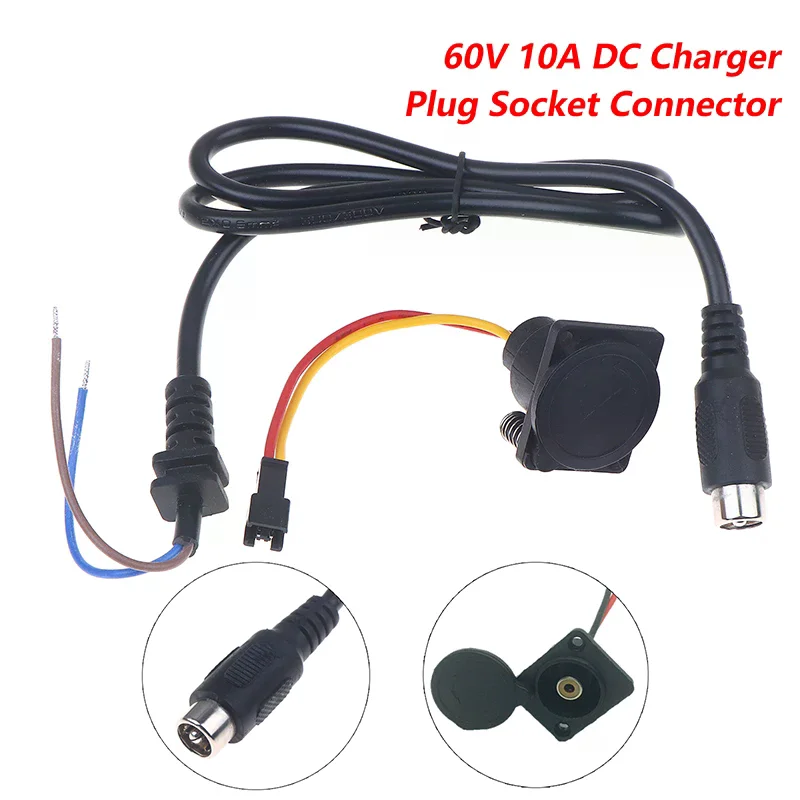 1/2pcs Electric Bicycle Charging Head Lithium Battery Output Line Round Male And Female Base DC Charger Plug Socket Connector