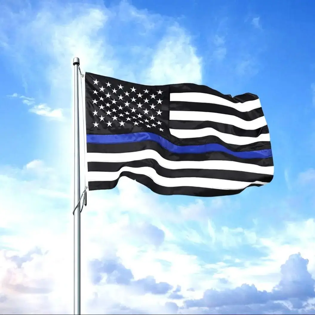 90x150cm United States of American First Responder Police Memorial ThinBlue Line Flag