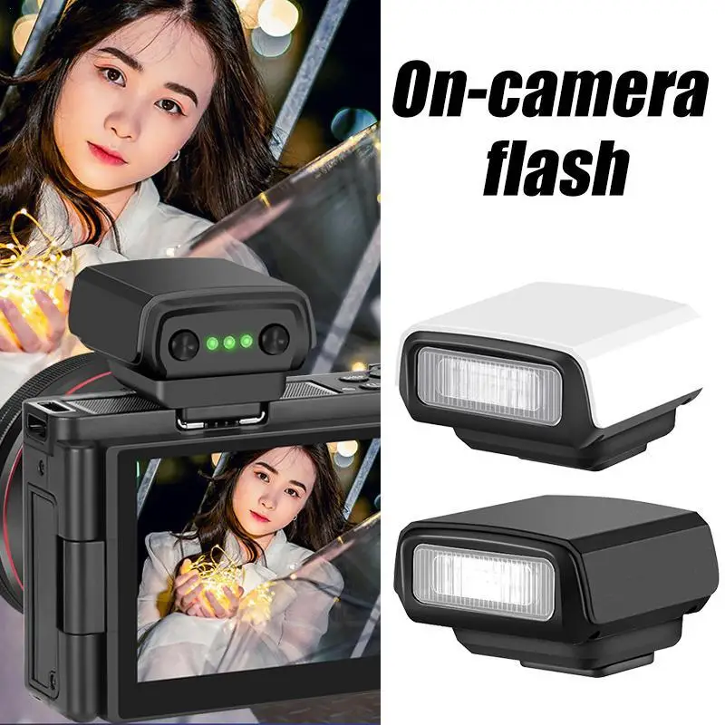 New Camera Set-top Flash,Mini Three Adjustable Levels, Compact And Portable, Universal Hot Shoe Interface,Type-c Charging