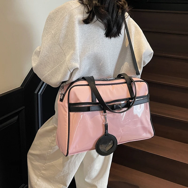 

Women's Travel Duffel Bag Cute Transparent Pocket Handbag Outdoor Hiking Crossbody Bags Swimming Purse College Storage Schoolbag