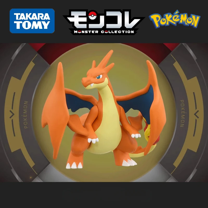 TAKARA TOMY Pokemon Mega Charizard Y Micro -model Animation Desktop Decorative Ornament Children's Toys Hand Birthday Gift