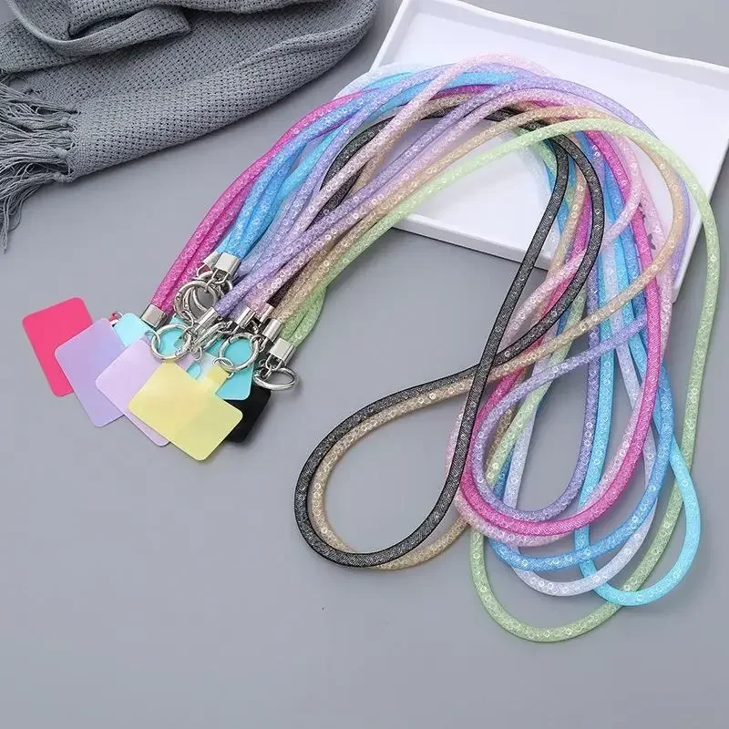 Luxury Diamond Phone Lanyard - Crystal Rhinestone Anti-lost Hanging Rope, Long Crossbody Strap Chain for iPhone & Xiaomi
