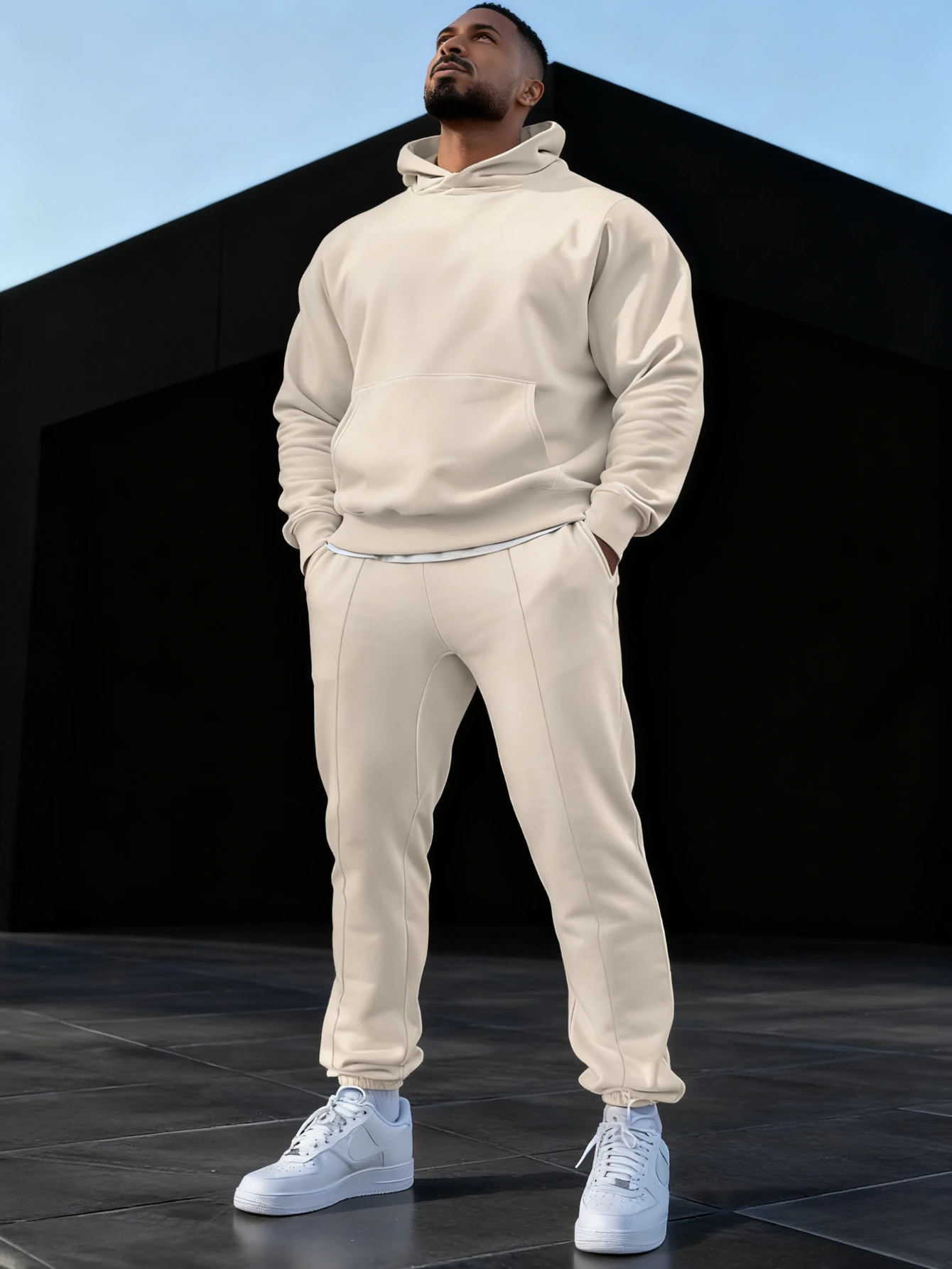 

Men's 2-piece set, fashionable hoodie paired with loose casual pants | comfortable and warm fabric, men's hoodie set.