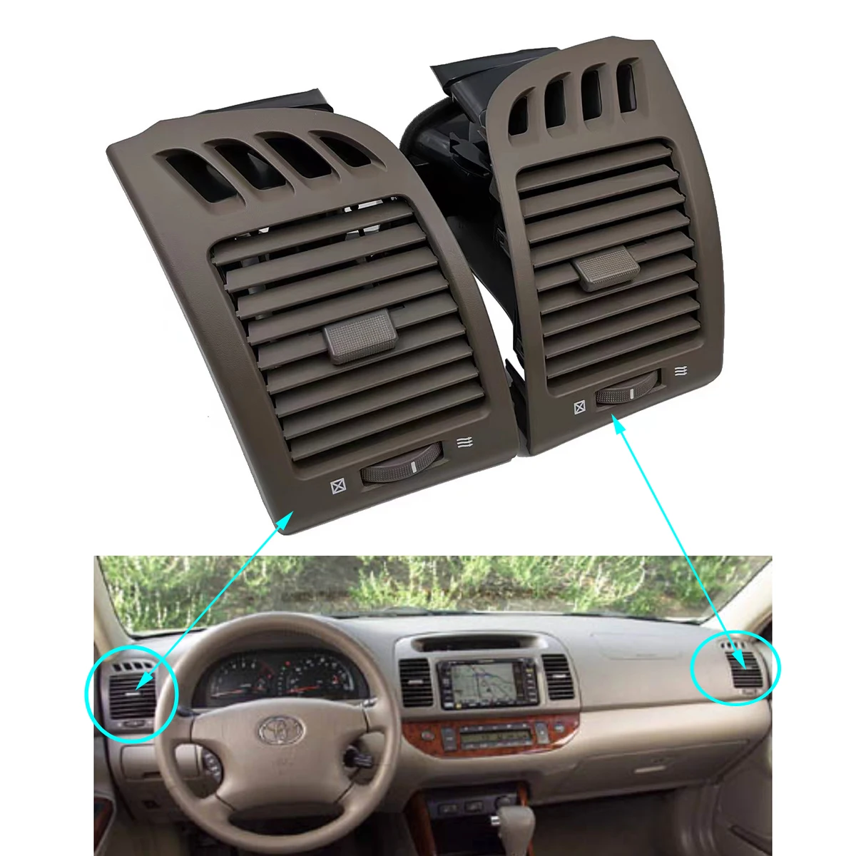 1 Pair For Toyota Camry XV30 2001 to 2006 Air Outlet Left Hand Drive Car Interior AC Air Grille Vent Cover Replacement