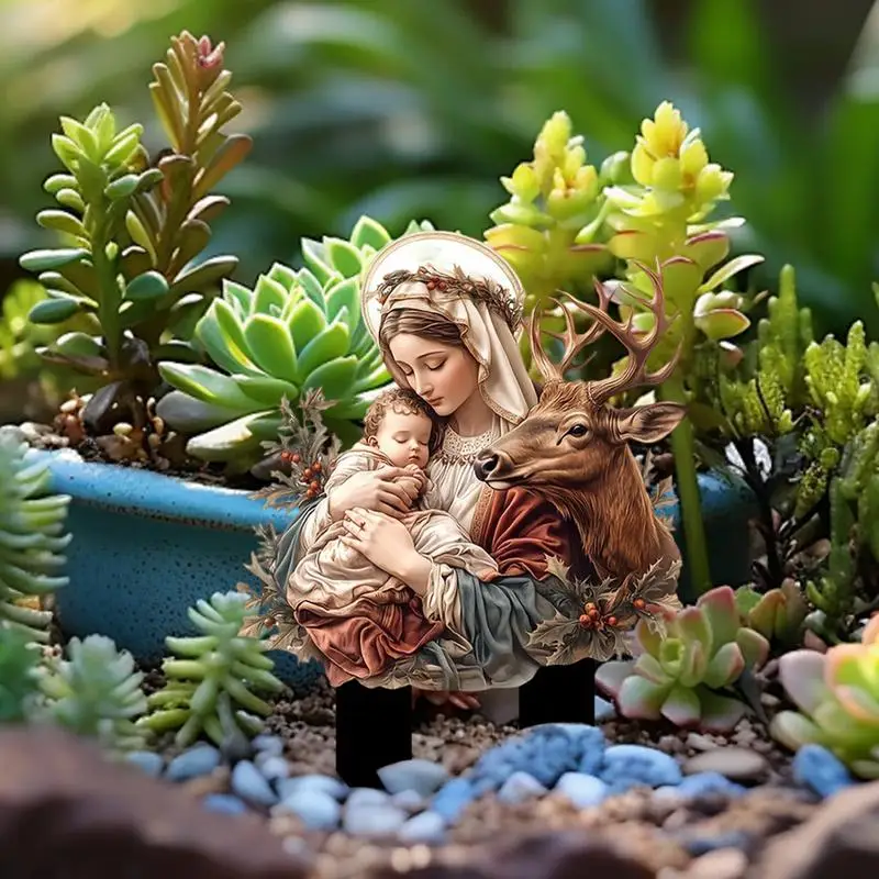 Decoración de jardín Serene, estacas de jardín acrílicas impermeables, estatuas multifuncionales para exteriores, colores vibrantes para jardín, Patio, césped frontal