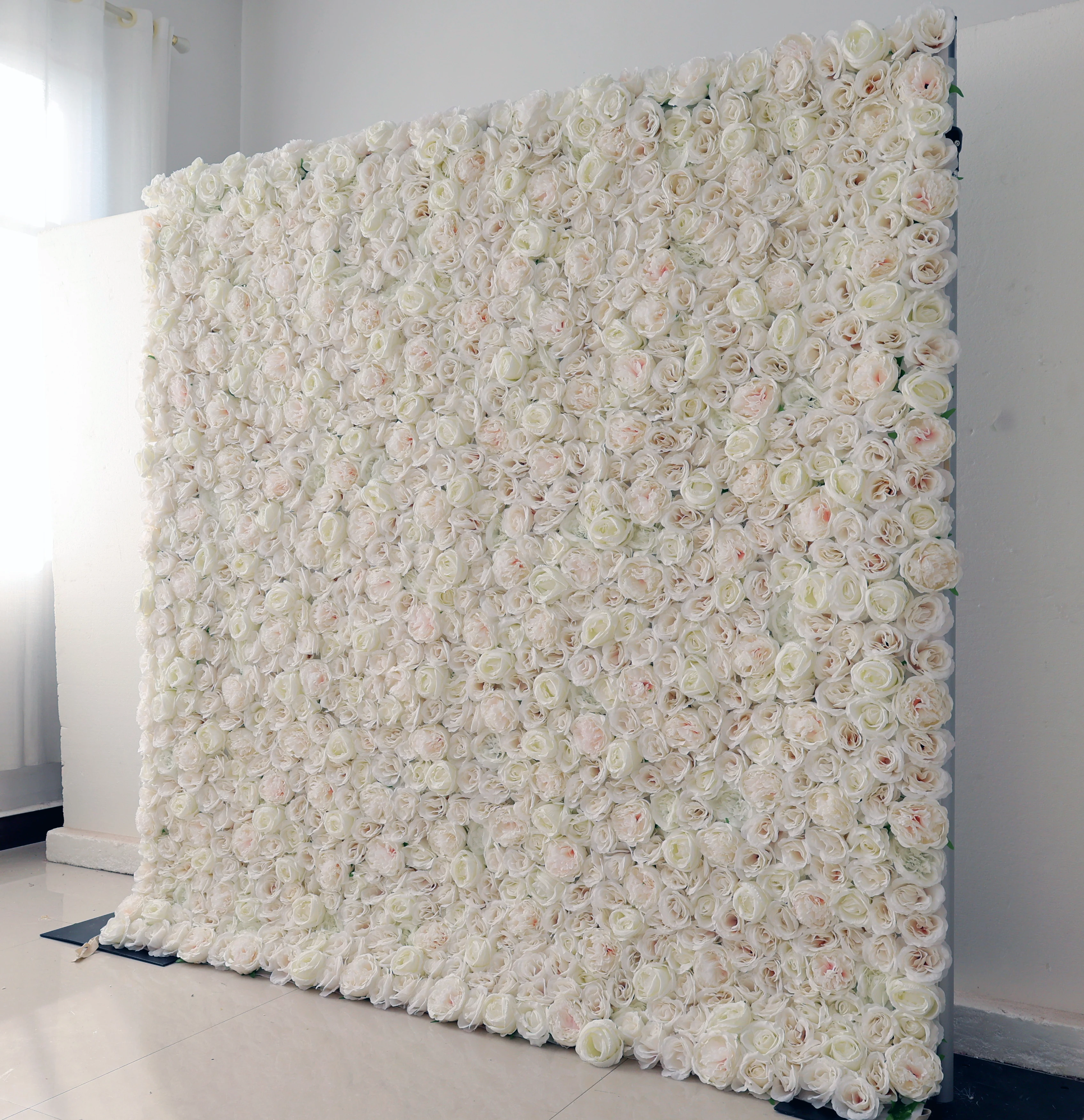 YuLiFlower Custom Fabric Flower Wall Wedding Faux Silk Rose Flower Wall Panel Background Furniture Decoration Wedding Backdrop