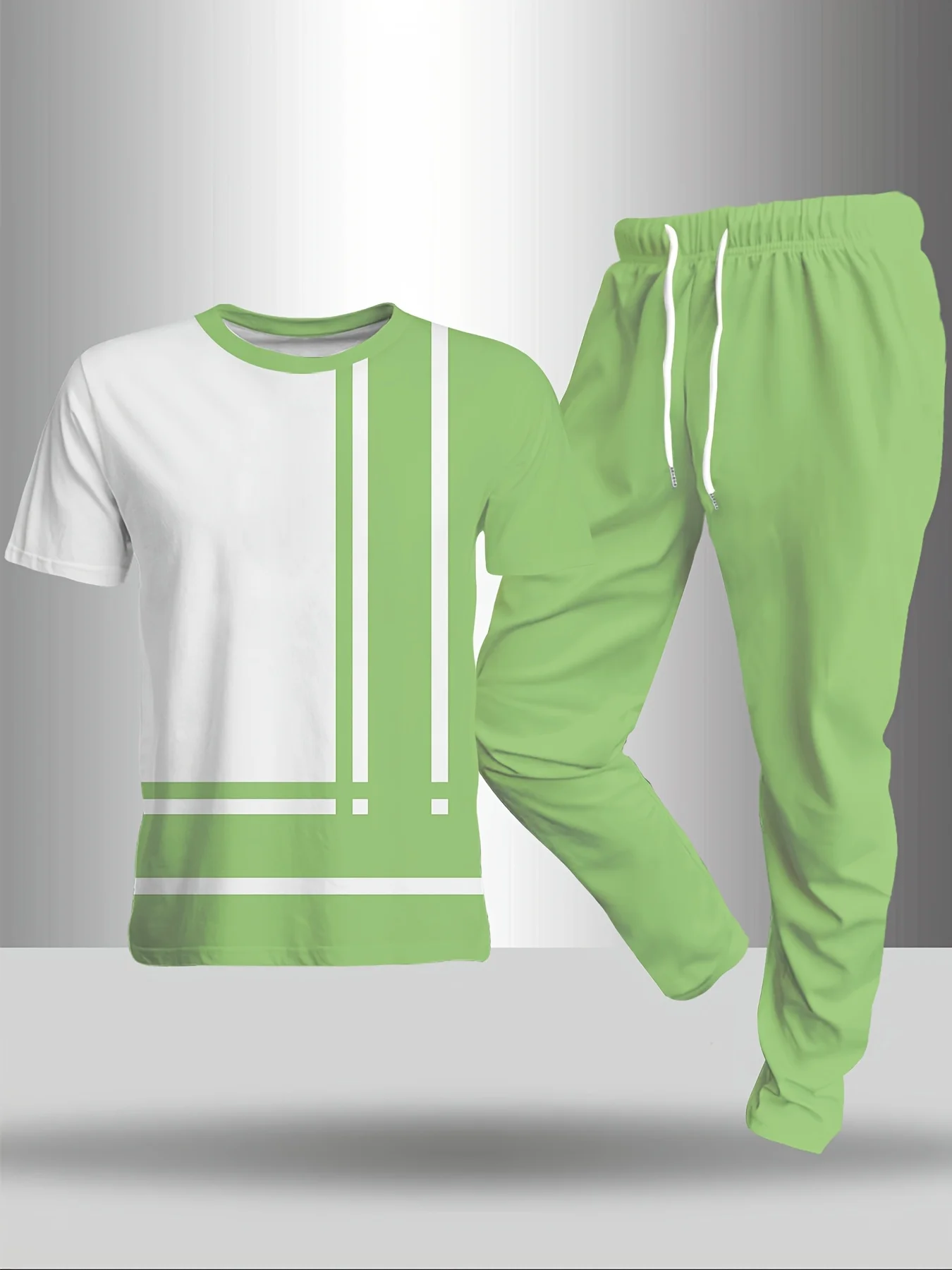 بدلة رجالية صيفية جديدة لعام 2025 مع طباعة مربعات ثلاثية الأبعاد كاجوال عصرية وناعمة ومريحة