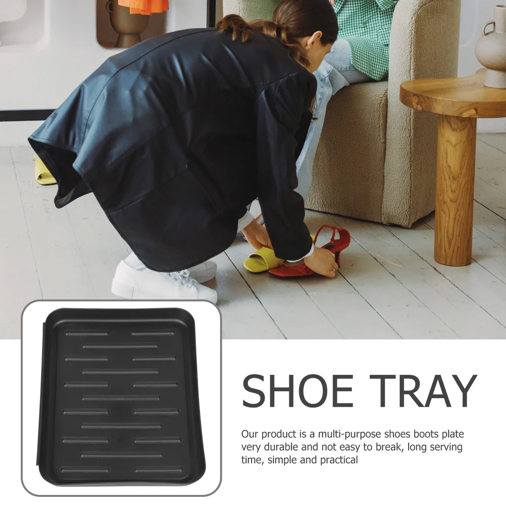 2 قطعة علبة التمهيد الأحذية البلاستيك دائم مدخل حصيرة للاستخدام الداخلي في الهواء الطلق المياه الأوساخ جامع صينية تخزين متعددة الوظائف