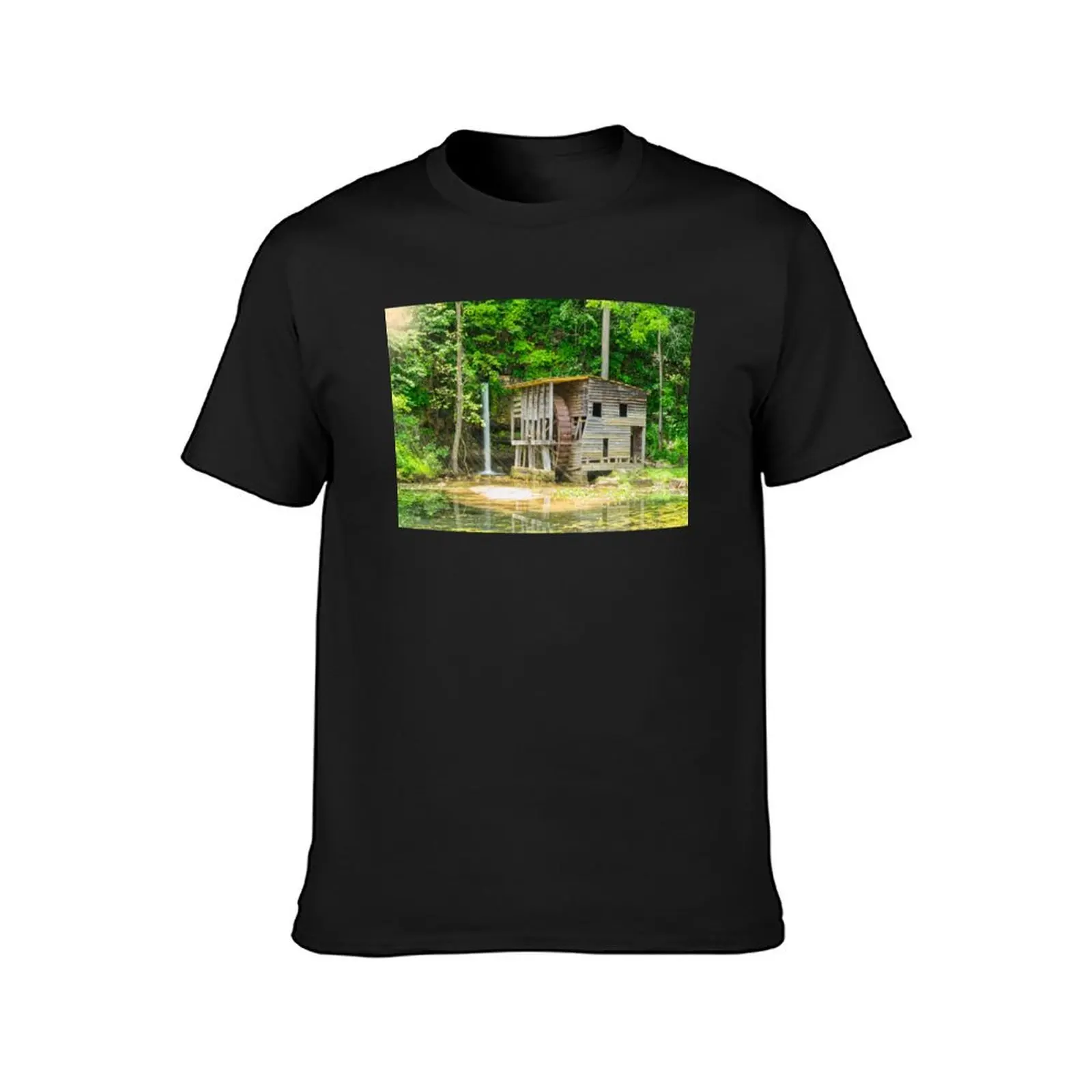 Falling Spring Mill In The Sunlight T-Shirt customs design your own shirts graphic tees clothes for men