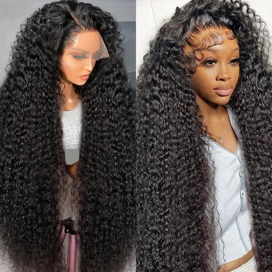 250 Density 30 40 Inches HD Deep Wave 13x6 Curly Lace Front Human Hair Wig Wet & Wavy Water Wave Lace Frontal Wigs For Women