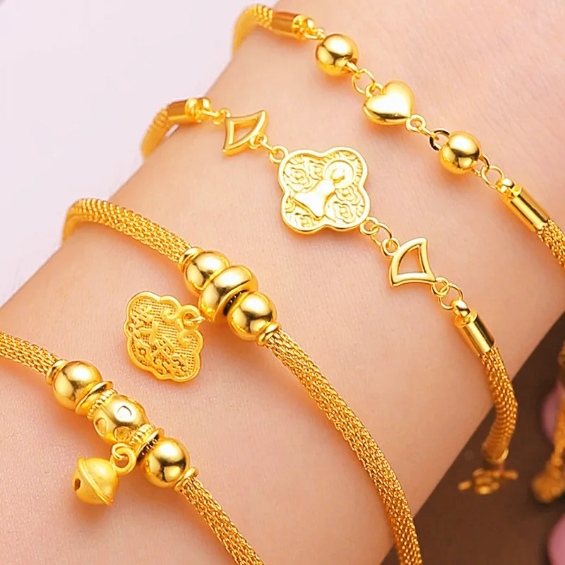 

A versatile bracelet for women, featuring a small bell charm symbolizing safety, longevity, prosperity, and good fortune