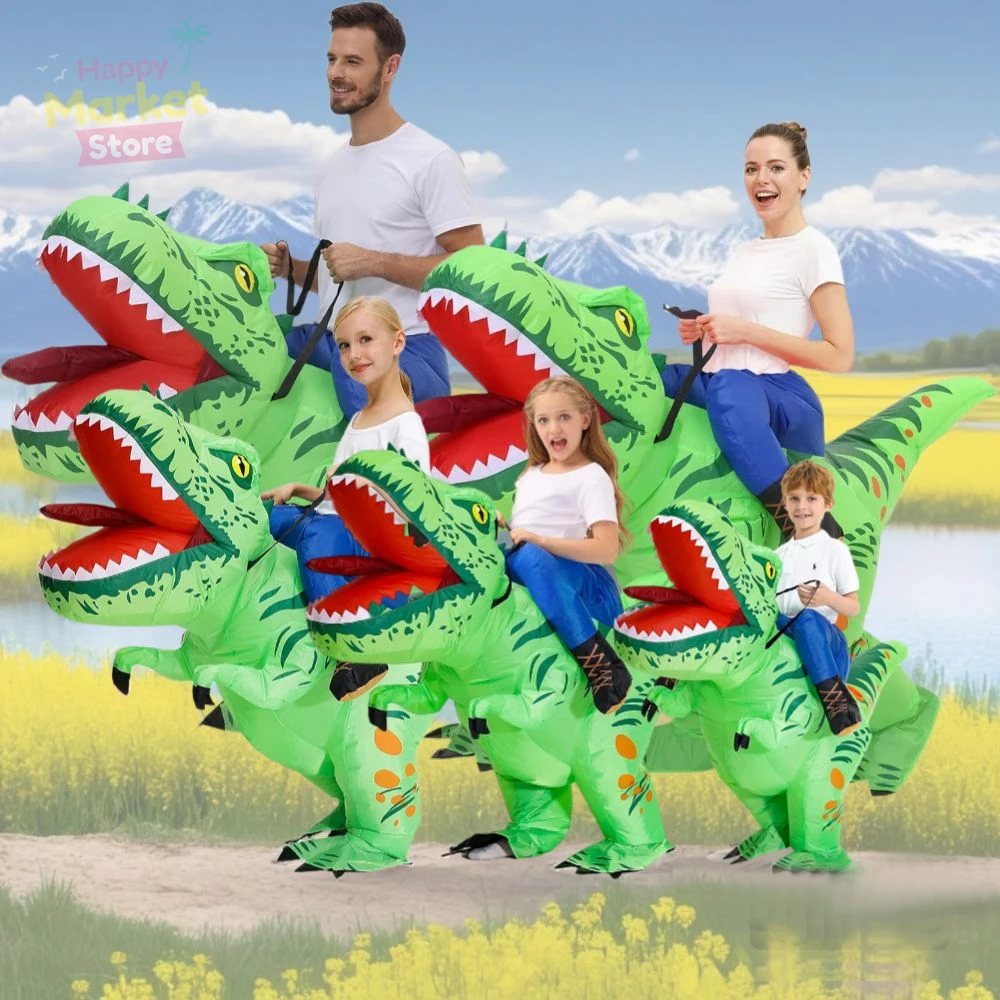 Adults Kids Inflatable Dinosaur Cosplay Costume 2025 New Creative Cartoon Model Suitable for Holiday Party