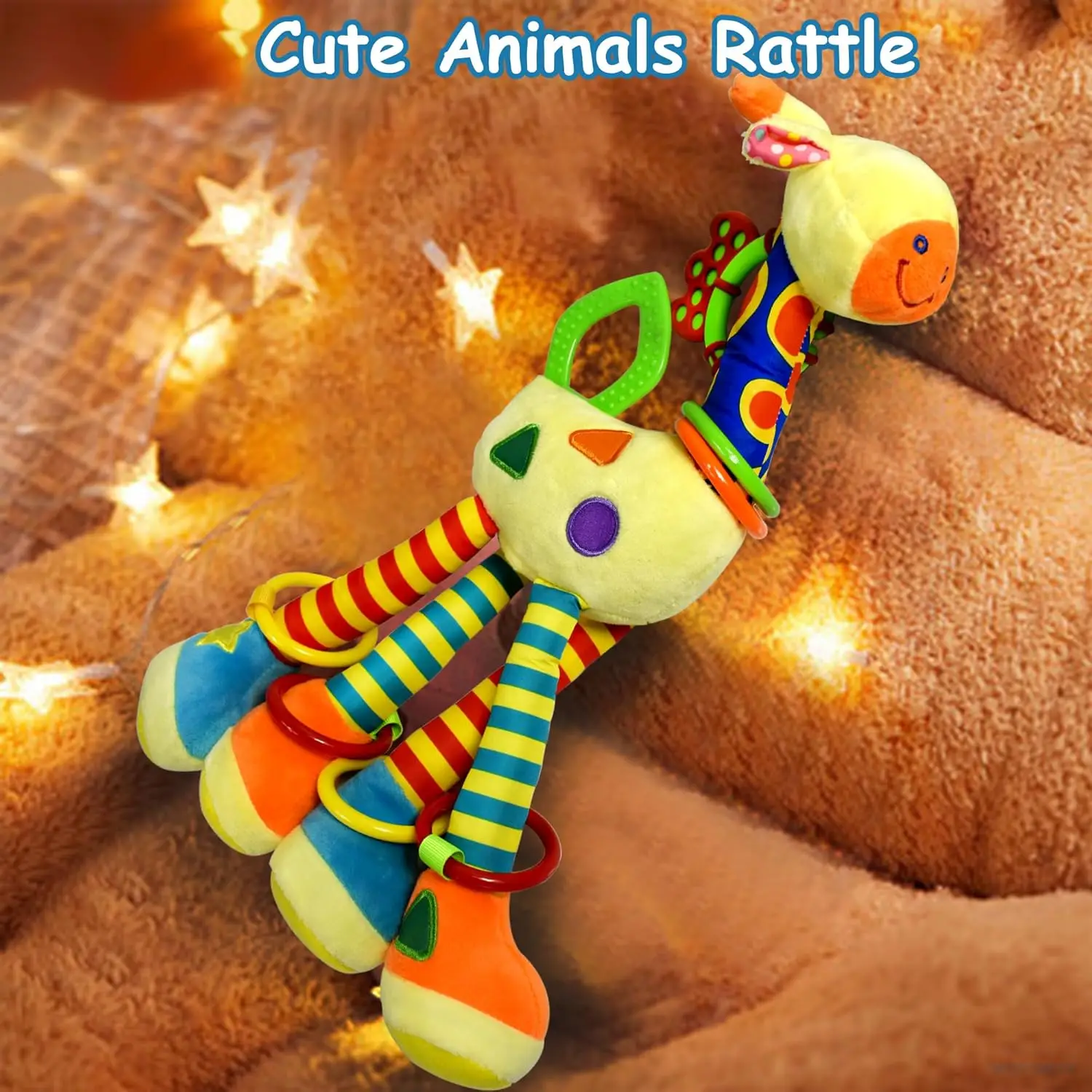 Sonajero colgante de jirafa, juguetes suaves para cochecito de bebé, asiento de coche, cuna, juguetes de actividades de animales de peluche, regalo para niños recién nacidos