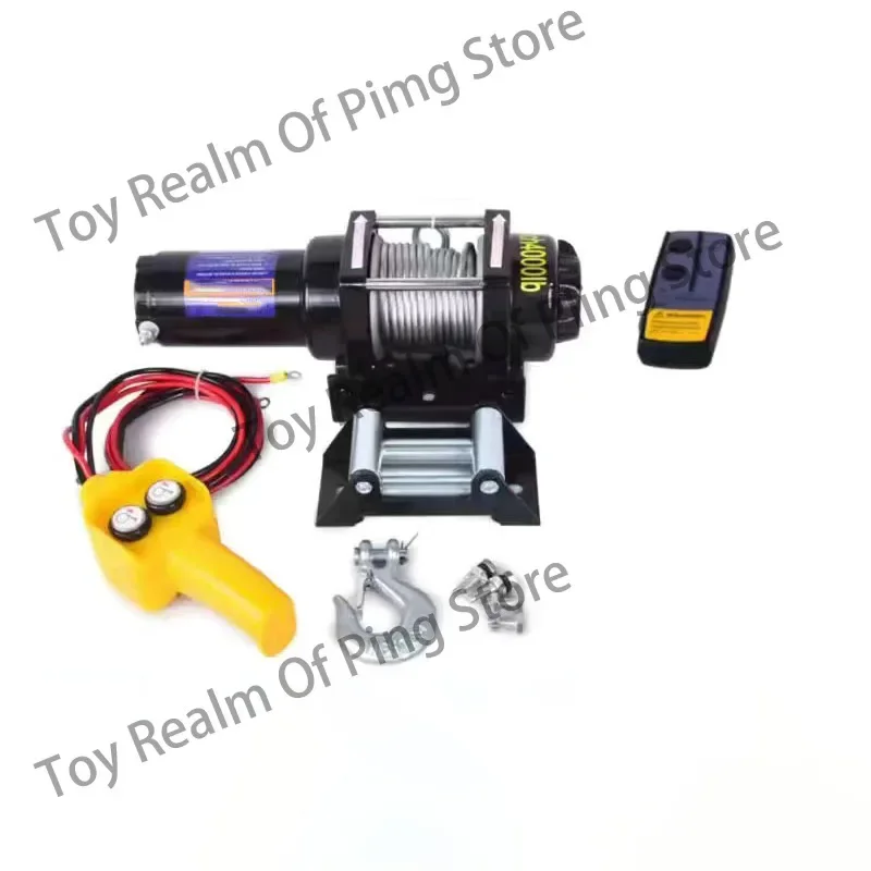 12v4000 lbs synthetic rope electric winch for towing portable  car trailer truck off road with wireless control