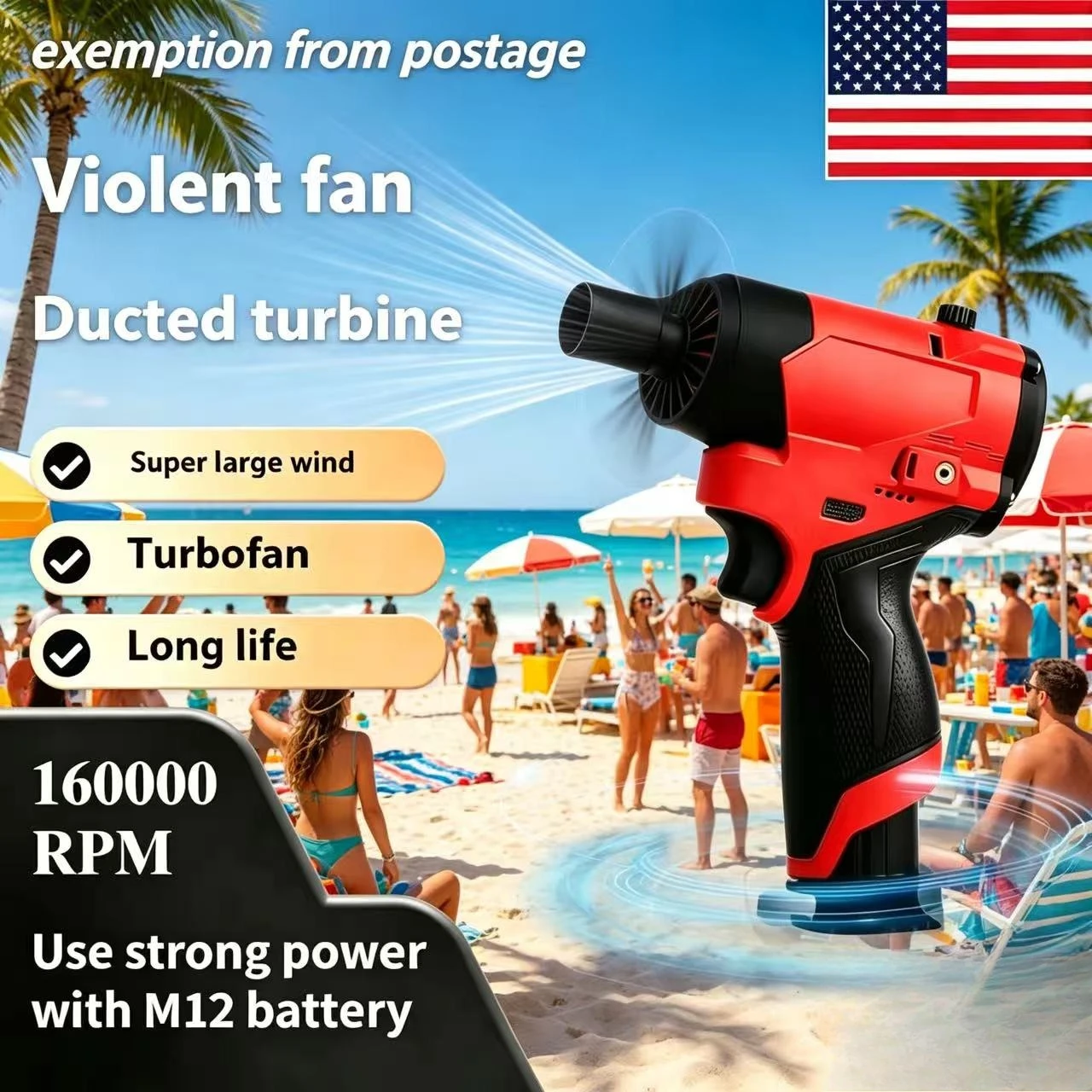 

Brushless Jet Blower For Milwaukee 12V Battery 160000RPM Control Violent Turbo Fan Electric Air Duster (No Battery)