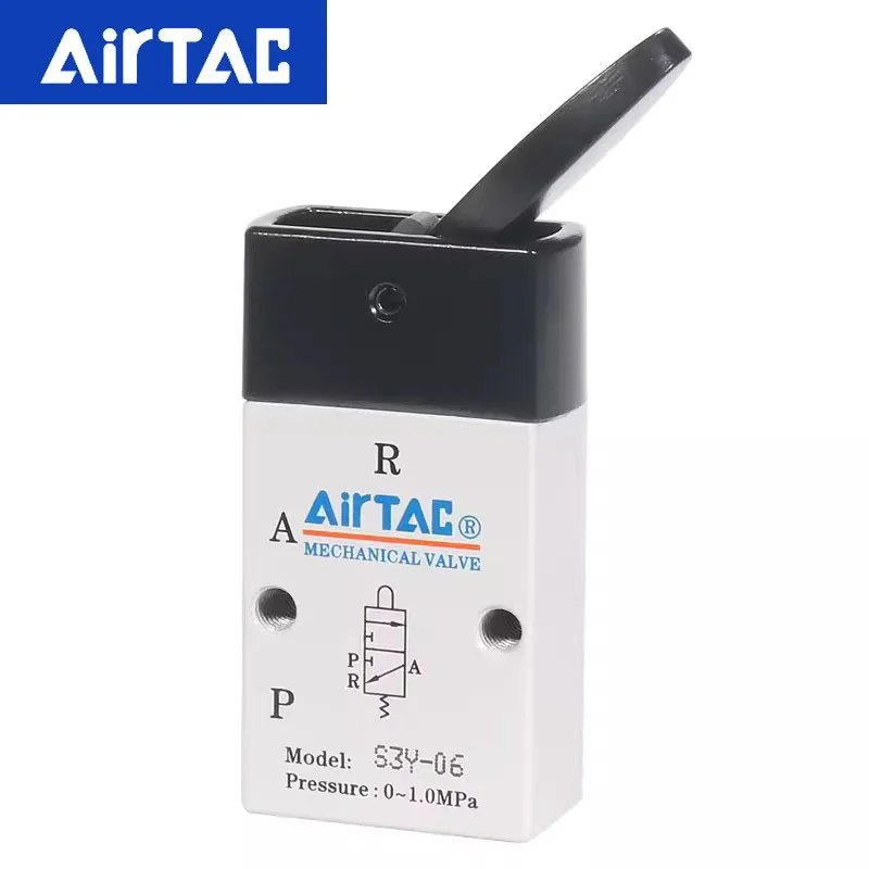 AirTAC Original Mechanical Valve S3Y-M5/S3Y-06/S3Y-08 Rocker Control Manual Valve Pneumatic Switch Valves