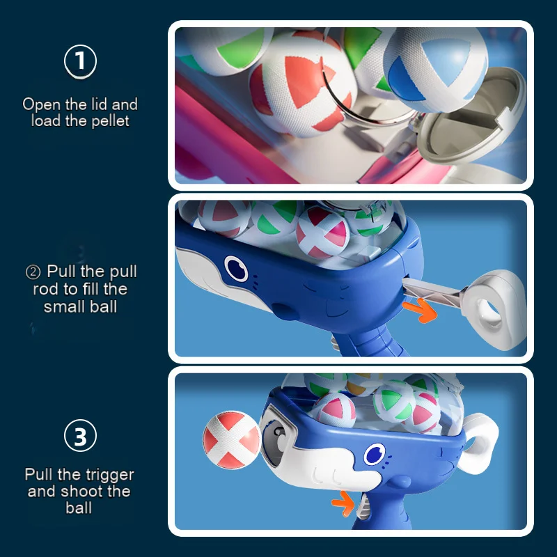 Simpatico cartone animato KidsWhale Pistola a sfera appiccicosa per interni ed esterni Genitore Bambino Tiro interattivo Concorso Puzzle Giocattoli per bambini