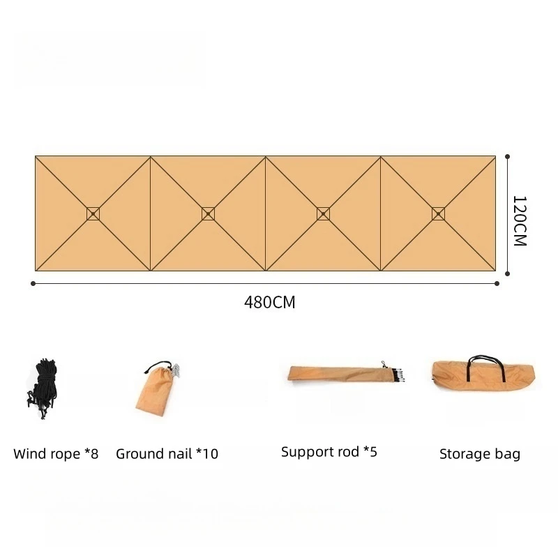 Outdoor Portable Foldable Windshield Cloth Camping Barbecue Windscreen Wind-resistant Array Curtain Picnic Windbreak Wall New