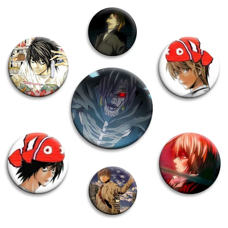 

Anime Character Light Yagami L Misa Ryuk Rem Badge Death Note Cartoon Brooch Cute Enamel Pins Bag Clothes Hat Shirt Decor Gifts