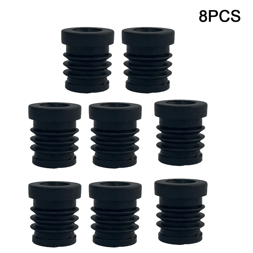 8pcs Black Non-Slip Plastic Adjustable Furniture Leg Caps, M6 19mm Round Tube Design moving furniture helper Pipe plug stopper