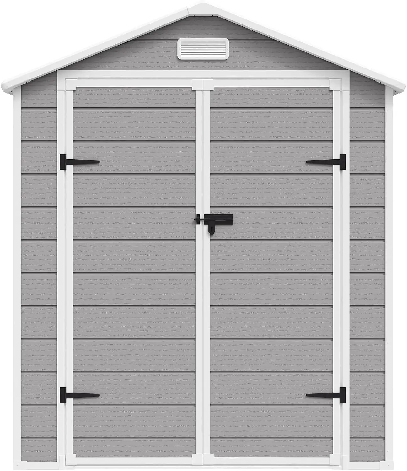 ^Outdoor Storage Shed with Floor, 6x4.5 FT Lockable Plastic Tool Shed with Ventilation, Waterproof Resin Garden Sheds