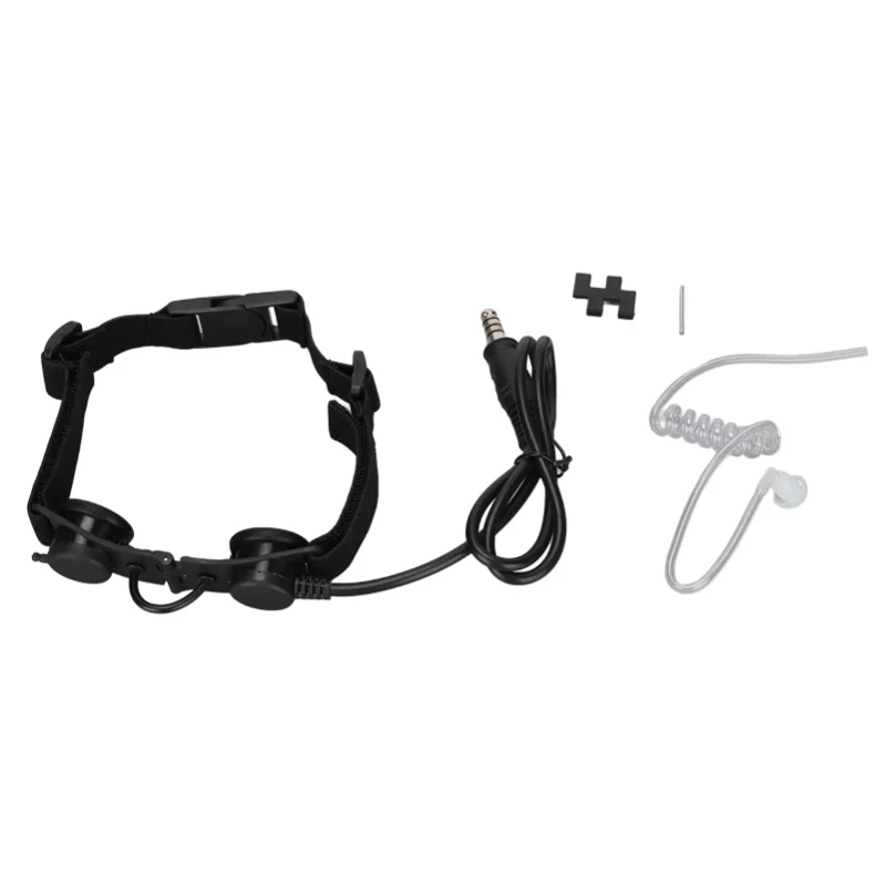 

Горловой микрофон, регулируемое шумоподавление, съемный военный микрофон 7,1 мм, черный