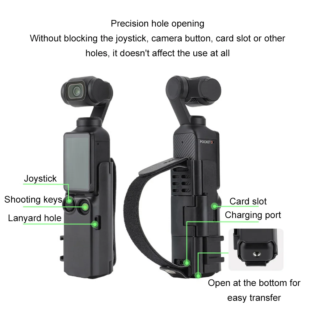ل DJI Osmo Pocket 3 اليد الفرقة واقية الحبل توسيع الإطار الحذاء البارد تمديد غطاء مقبض لجيب 3