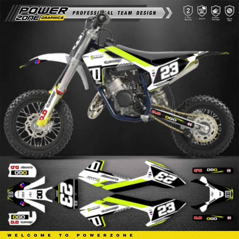 

PowerZone Custom Team Graphics Backgrounds Decal Stickers Kit For Husqvarna TC50 2017 2018 2019 2020 2021 2022 2023 01