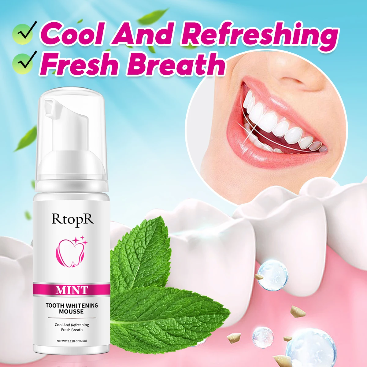 Teeth Cleansing Whitening Mousse Tooth Removes Stains Essence Oral Hygiene Dental Mousse Cleaning Tools Toothpaste For Adults