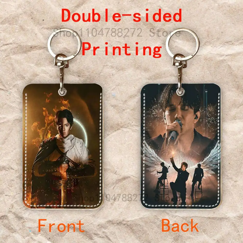 D-Dimash aangepaste toegangskaart geval lederen kaarthouder sleutelhanger sleutelhanger transport kaart geval geschenken