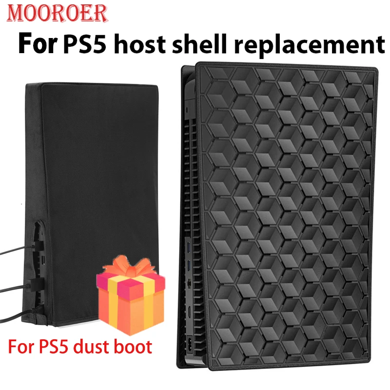 Mooroer Panel Console Honeycomb for PS5 Game Host Shell PC Put Shell Ps5 Optical Drive Replacement Scratch Protection Cover Case