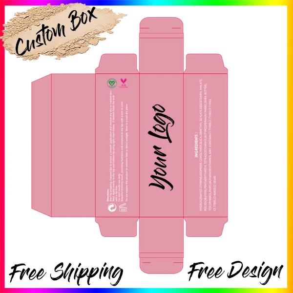 50PCS Design Custom Empty Box for Makeup Lipstick Lipgloss Blush Contour Foundation Powder Puff Storage Paper Box Private Label