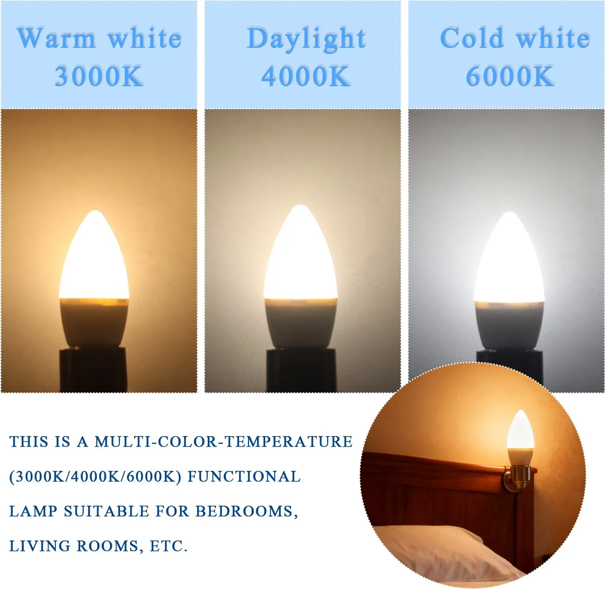 10개입 CRI80+ 3W 6W 9W LED 캔들 전구 E14 AC220V 240V LED 램프 실내용 따뜻한/차가운 백색광 LED 전구 홈 데코 샹들리에