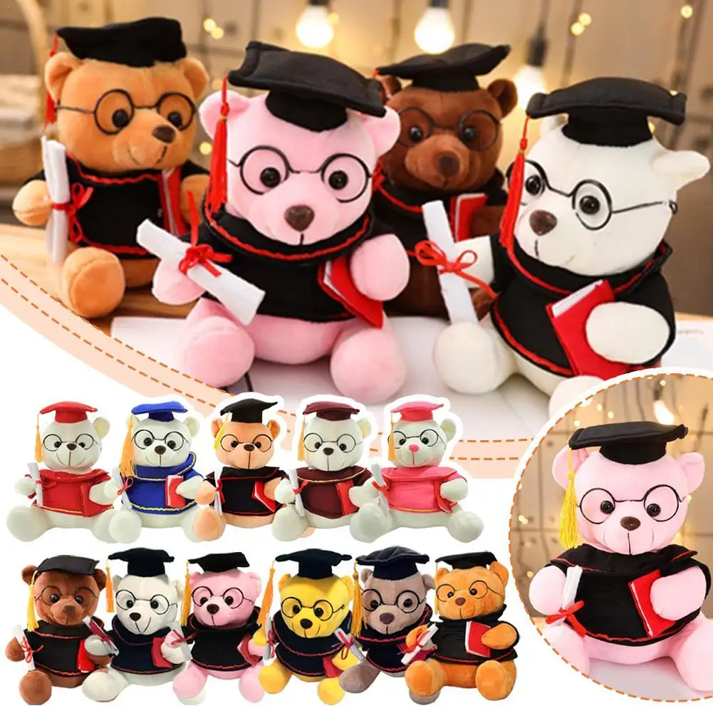 Doctor Teddy Bear Plush Toy Doll Graduation Memorial Gift Graduation Bear Pillow Decoration Trendy Plush Toy Knowledgeable Bear