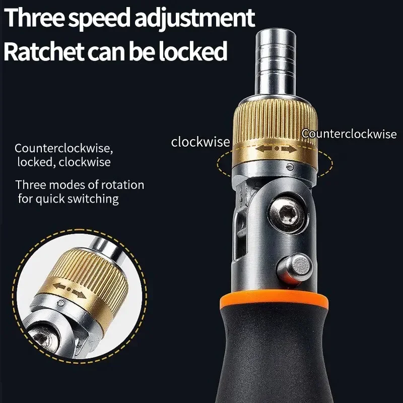 10 In 1 Portable Ratchet Screwdriver - Magnetic Multi-Angle Screwdriver Set with Hidden Bits, Corner Access Tool DIY image 4