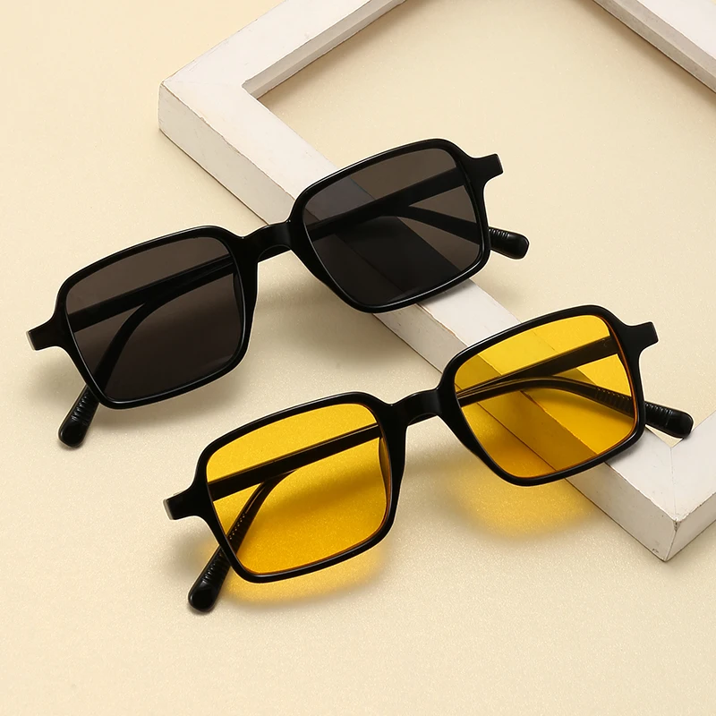 Retro Women Sunglasses Fashion Square Simplicity Trend Gradient Sun Glasses Men Classic Black Eyewear Brand Designer Glasses