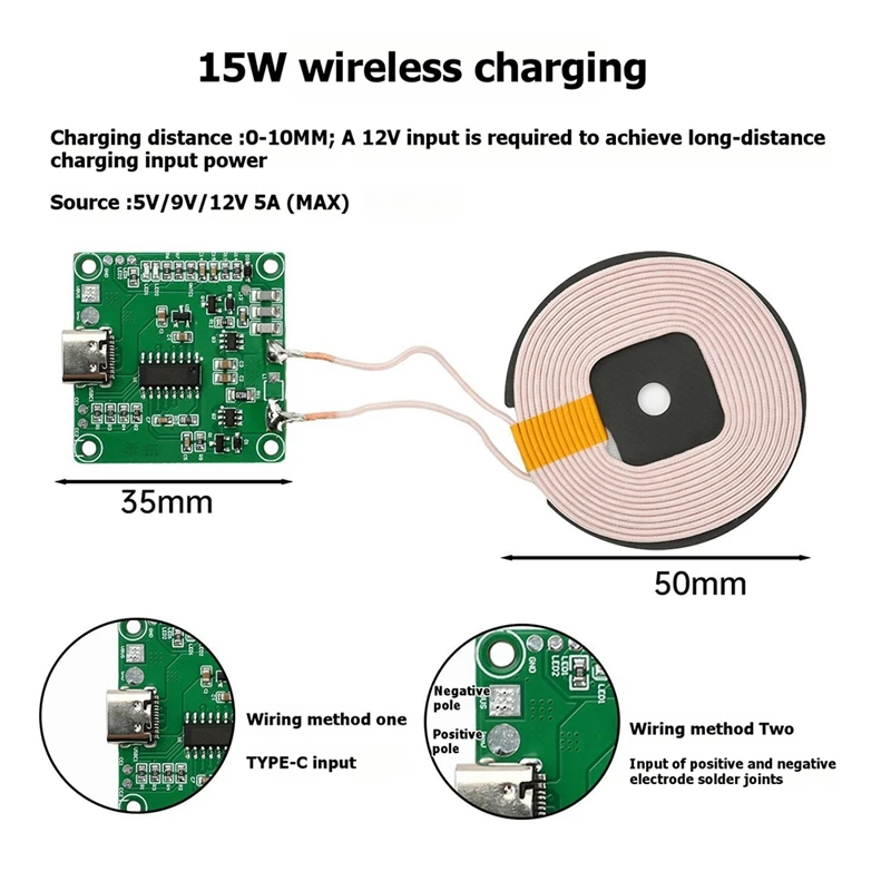 DT23 15W Wireless Charging Transmitter Fast Dock, Compact Car Mount Phone Holder, for Qi-Compatible Module