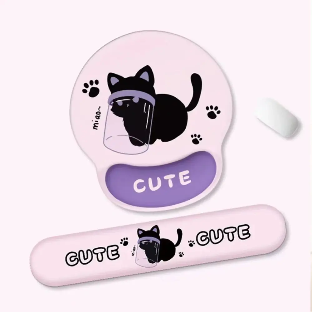 יד תמיכה חתול שחור חתול לא להחליק עכבר נוח כף היד מנוחה קריקטורה חתול מקלדת כרית סיליקון חמוד 3d חתול אנטי-סקיד עכברים מחצלת