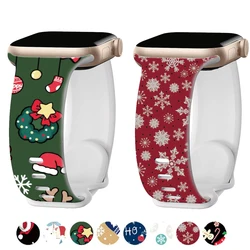 Christmas Bands for Apple Watch Band 46mm 40mm 41mm 42mm 44mm 45mm 49mm Silicone Sport Strap iWatch Ultra 11 9 8 7 SE 6 5 4 10