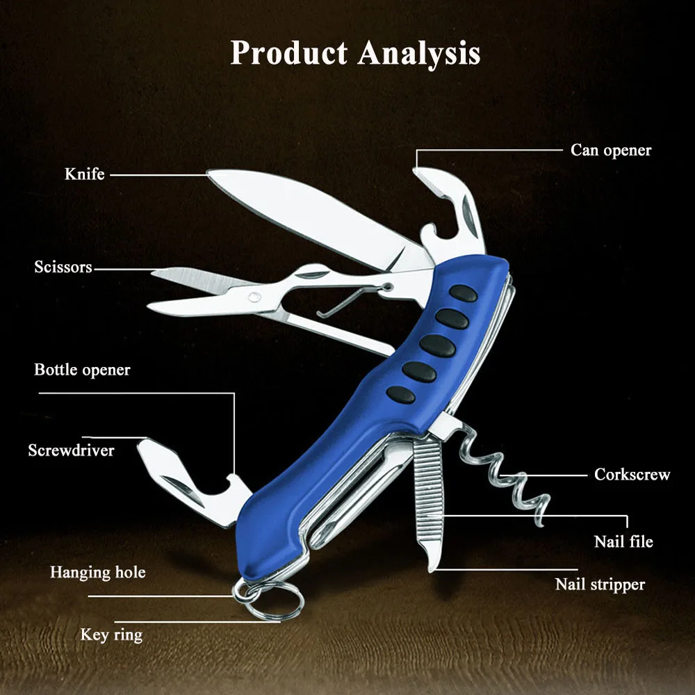 Multifunctional Swiss Knife EDC Multi-tool Portable Folding Pocket Army Knife Cutter Survival Gadgets Camping Equipment