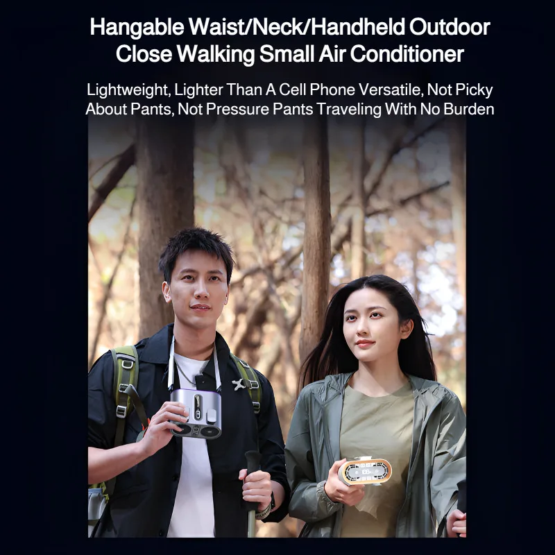 مروحة معلقة جديدة على الخصر لعام 2025، مروحة محمولة بمشبك على الخصر، مروحة ذات قناة مزدوجة عالية السرعة، مكتب معلق على الرقبة