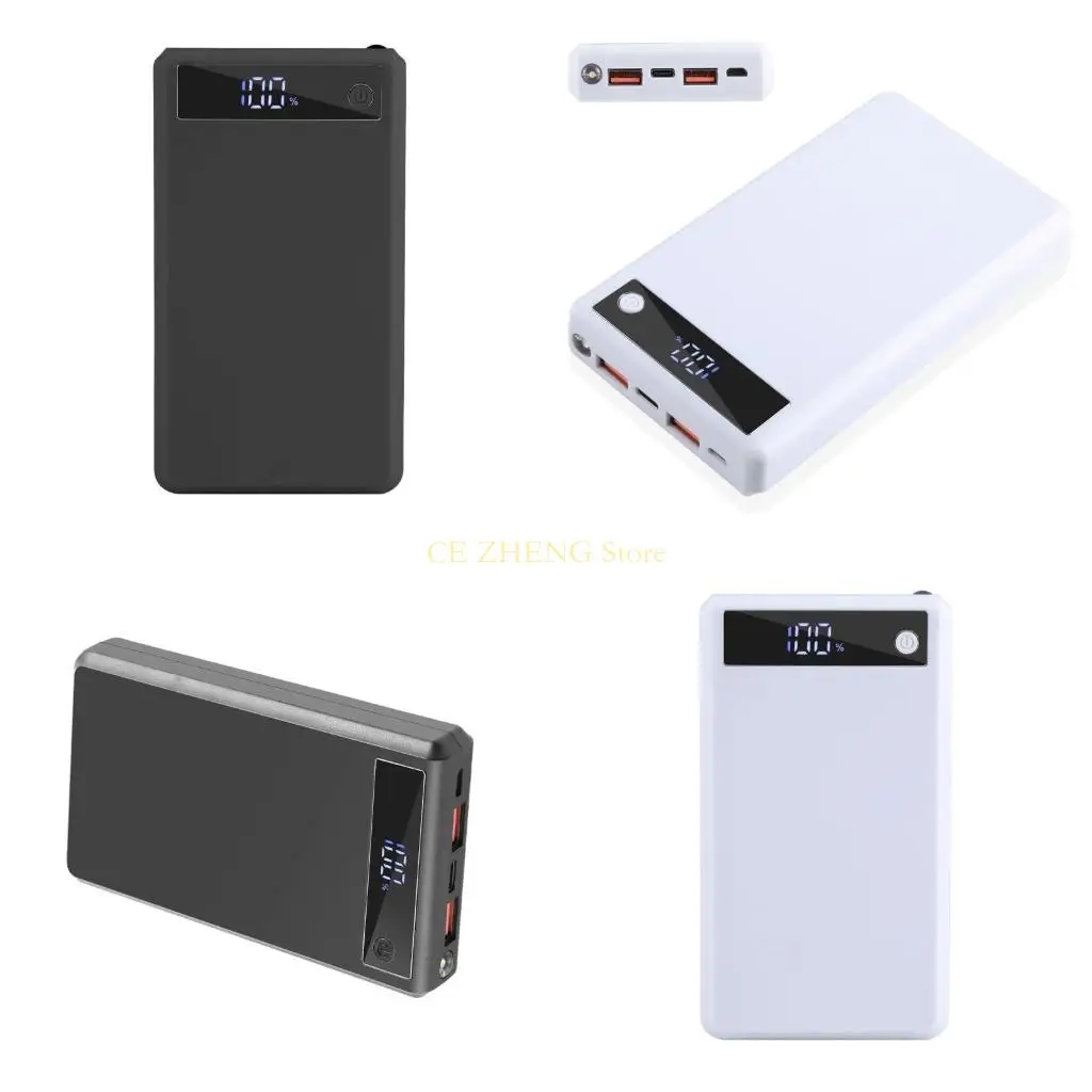E56B DIY Case for 6x18650 Battery Box with Display 24W Fast Charging,Box Only