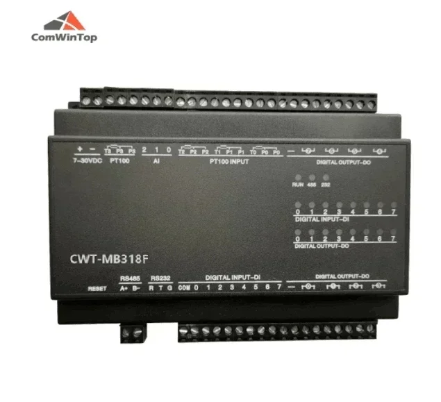 2026/CWT-MB318F 4PT+4AI+4AO+8DI+6DO RS485 RS232 Remote Terminal Unit Ethernet Modbus Io Module  Rtu Tcp  Data Acquisition Module