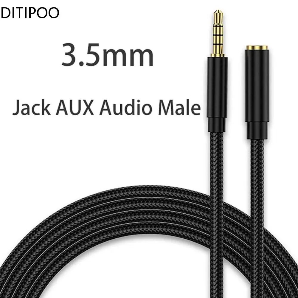 3.5mm Jack AUX Audio Cable For PC Headphones Male to Female HiFi AUX Extension Cable Speaker Extender Cord