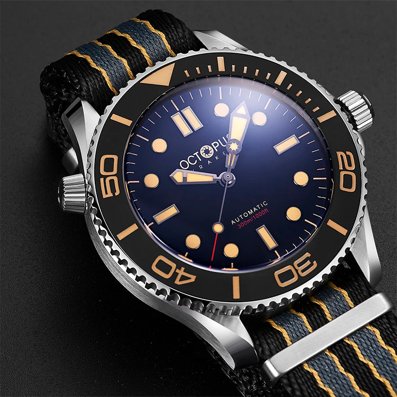 Octopus 007 Diver Watches Automatic Mechanical Luminous Sapphire Glass Steel Ceramic Bezel 300m Waterproof Luxury Men Wristwatch