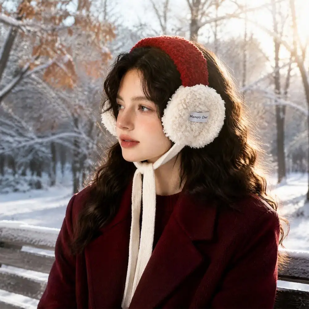 Warm Ear Covers for Walking Women’s Winter Headband Earmuffs Plush Fleece Ear Warmers for Weather Adjustable Soft for Cycling